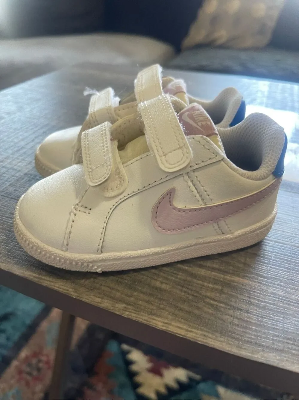 Nike Court Royale Toddler White Pink Blue Casual Sneakers Size 5C